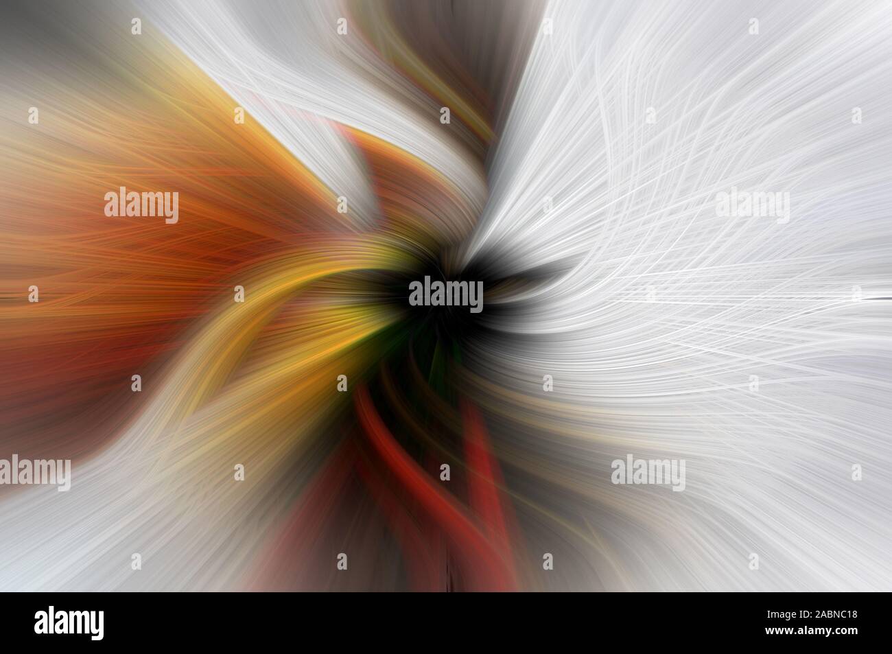 Bianco, rosso, arancione e nero astratto linee intrecciata con fibre effetto sfondo fantasy Foto Stock