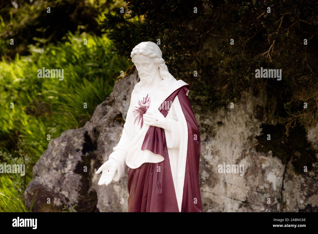 Statua del Sacro cuore di Gesù. Galway CO. EIRE. Foto Stock