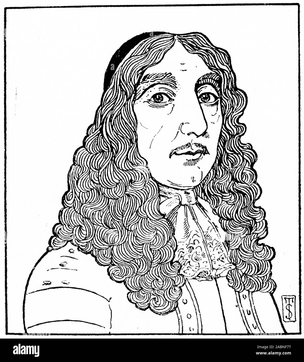Incisi ritratto di Sir James Turner (1615-c.1686) era un scozzese soldato professionista del xvii secolo. Foto Stock