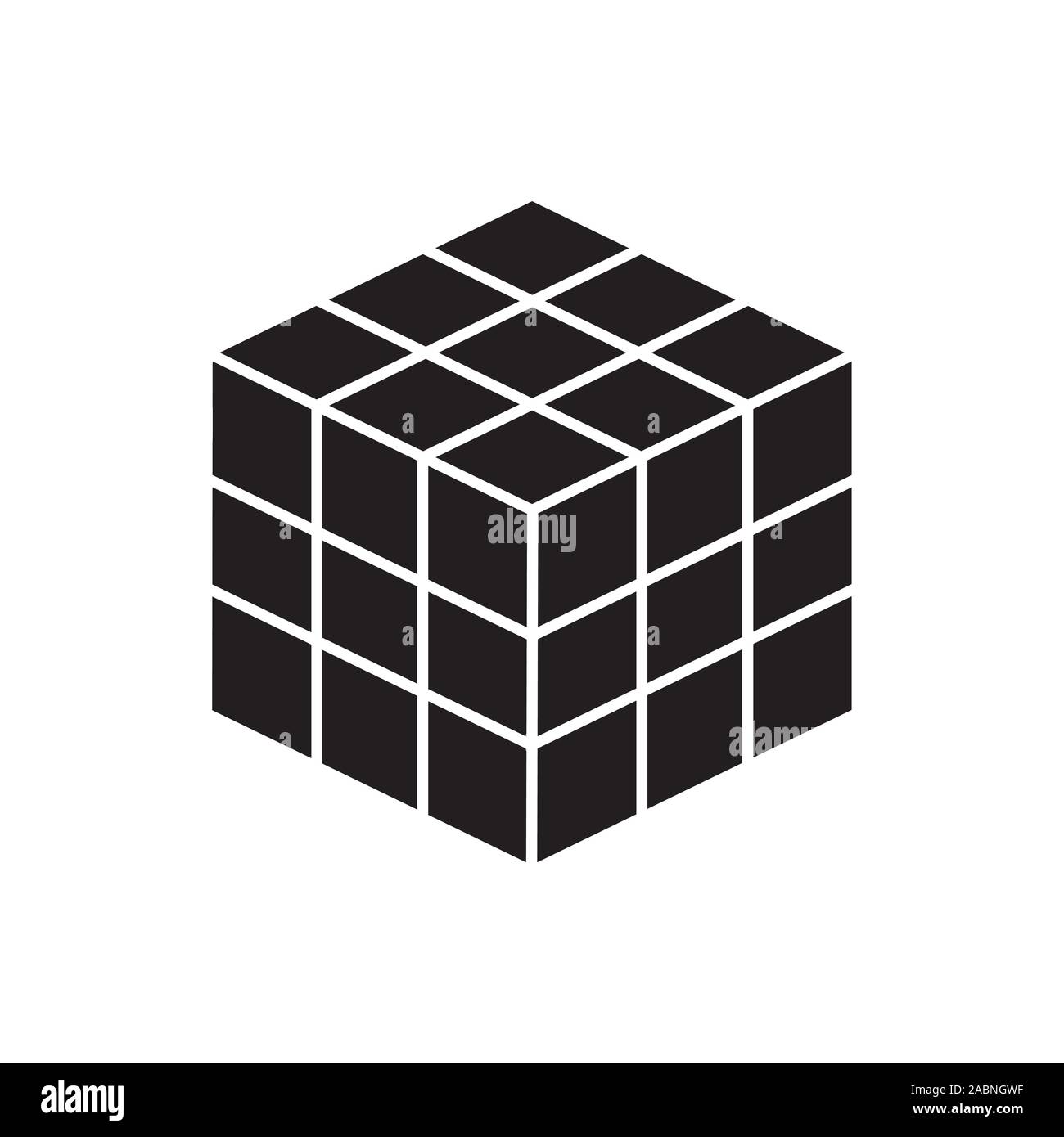 Vettore del cubo di Rubik giocattolo 4X4 square isolati su sfondo bianco  Immagine e Vettoriale - Alamy