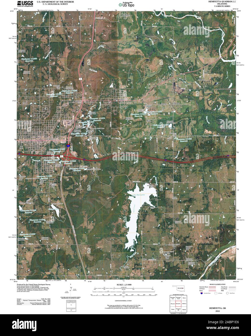Mappa di henryetta oklahoma immagini e fotografie stock ad alta
