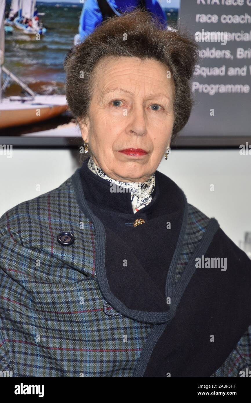 Sua Altezza Reale la Principessa Anna. Boat Show, Excel di Londra. Regno Unito Foto Stock