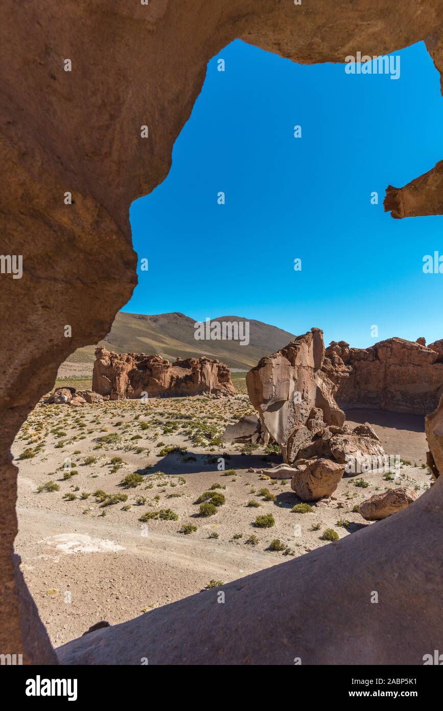 Valles de Rocas, Piedras Rocas, Italia Perdida, Altiplano del sud, sud-ovest della Bolivia, America Latina Foto Stock