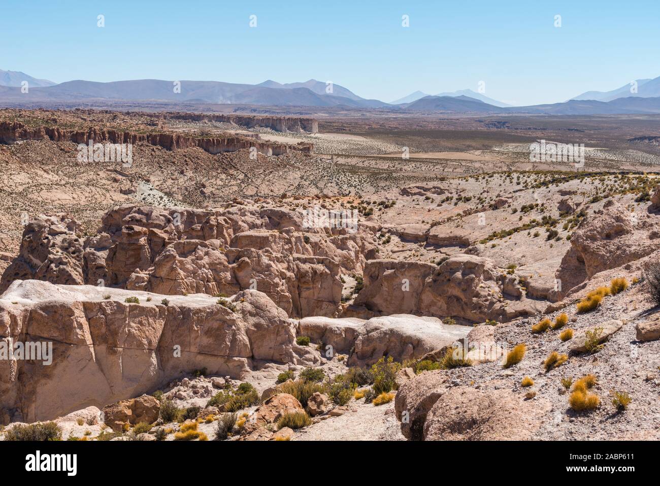 La Valle de Rocas, Piedras Rocas, Mirador de Cañon, Altiplano meridionale, Bolivia, America Latina Foto Stock