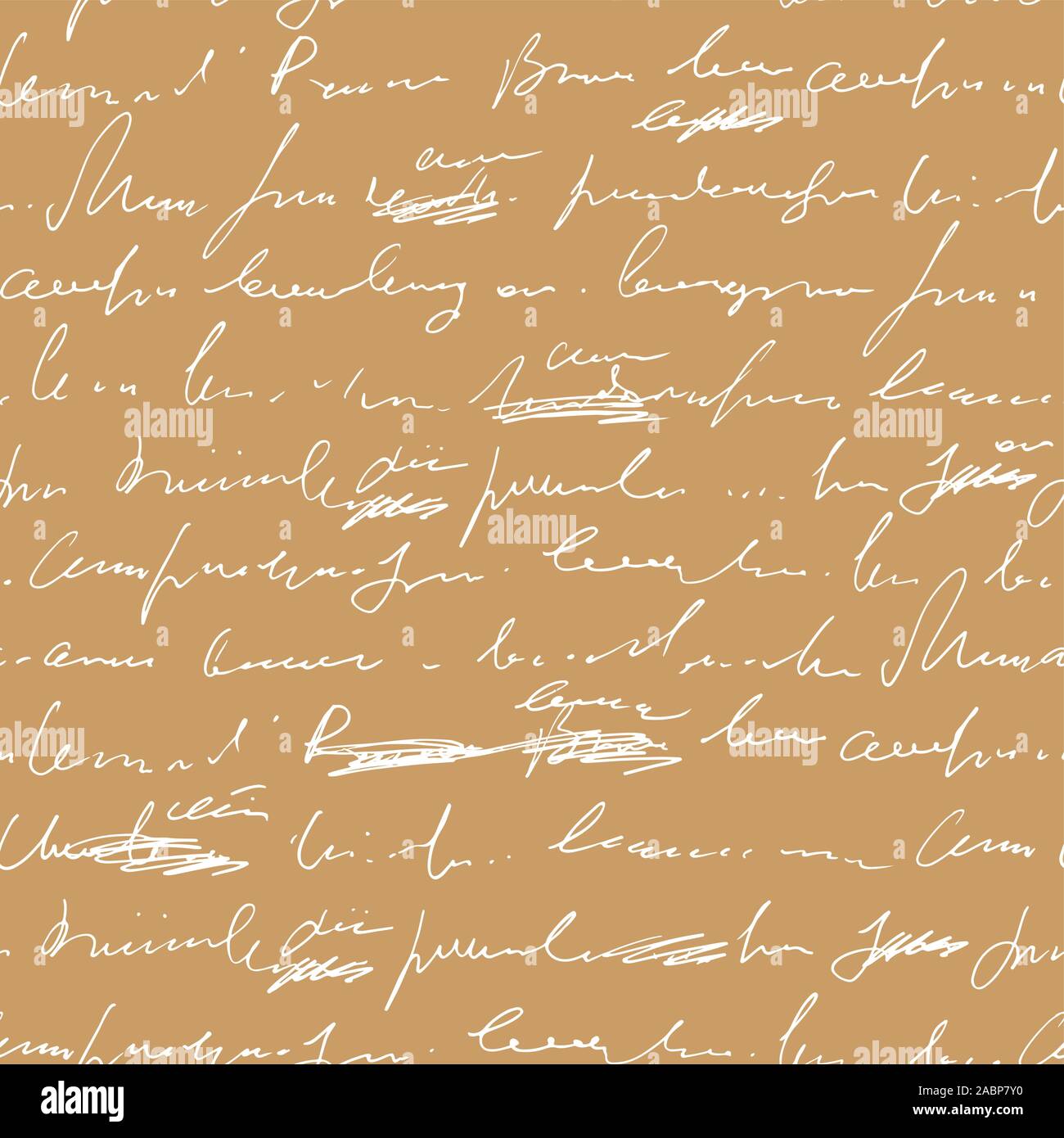 Abstract manoscritta del testo con errori e refusi seamless pattern, vettore script monocromatica sfondo, gli scarabocchi e blot in un altro gruppo Illustrazione Vettoriale