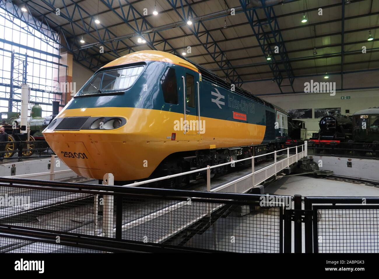 Intercity 125 Classe 43 motrice sul display a York Railway Museum. Foto Stock