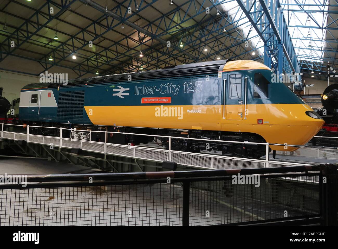 Intercity 125 Classe 43 motrice sul display a York Railway Museum. Foto Stock