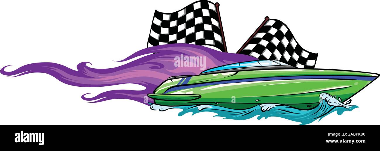 Illustrazione Vettoriale con barca grafica su sfondo bianco. Sea Ship Design. Illustrazione Vettoriale