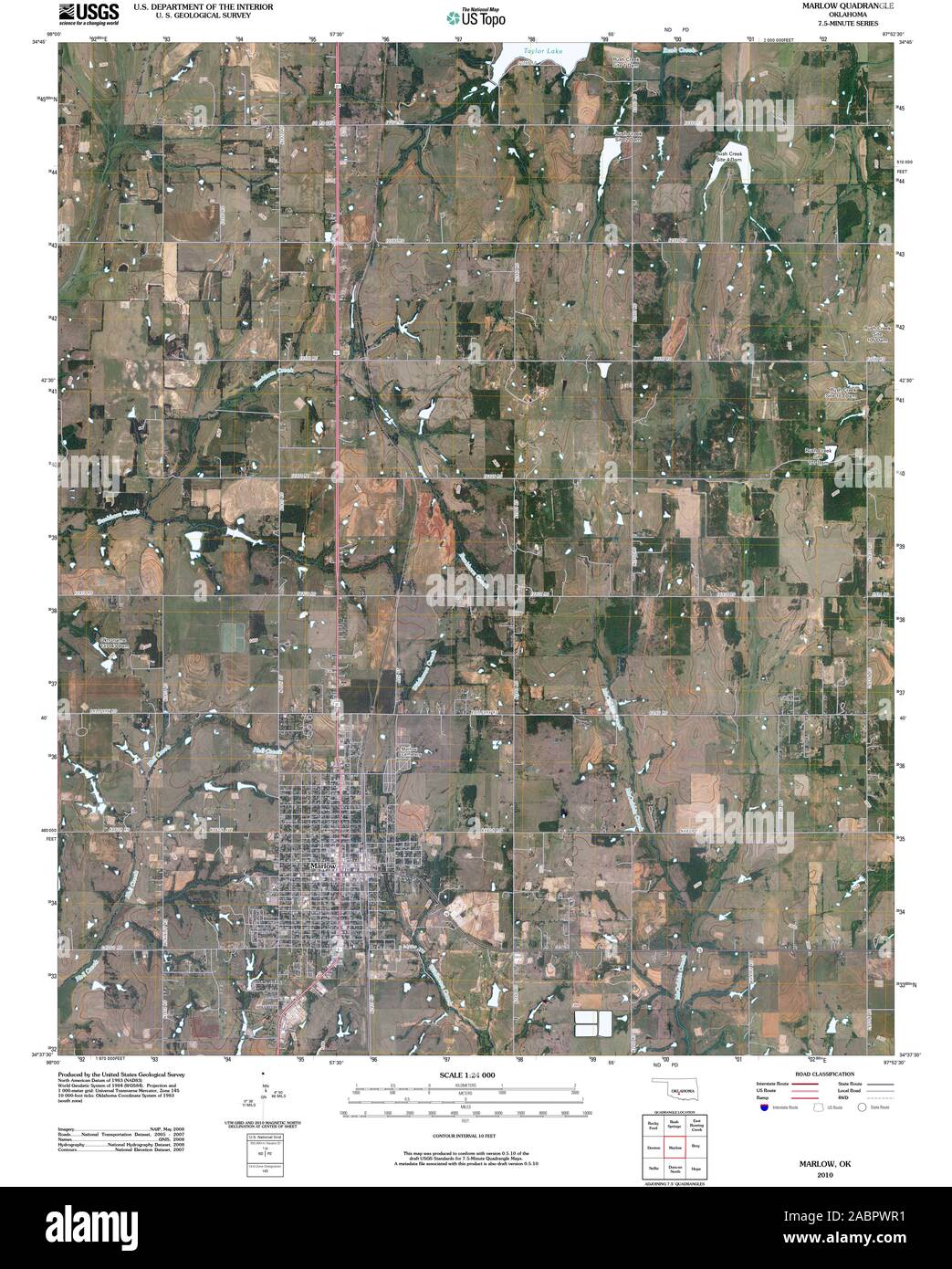 Mappa di marlow oklahoma immagini e fotografie stock ad alta