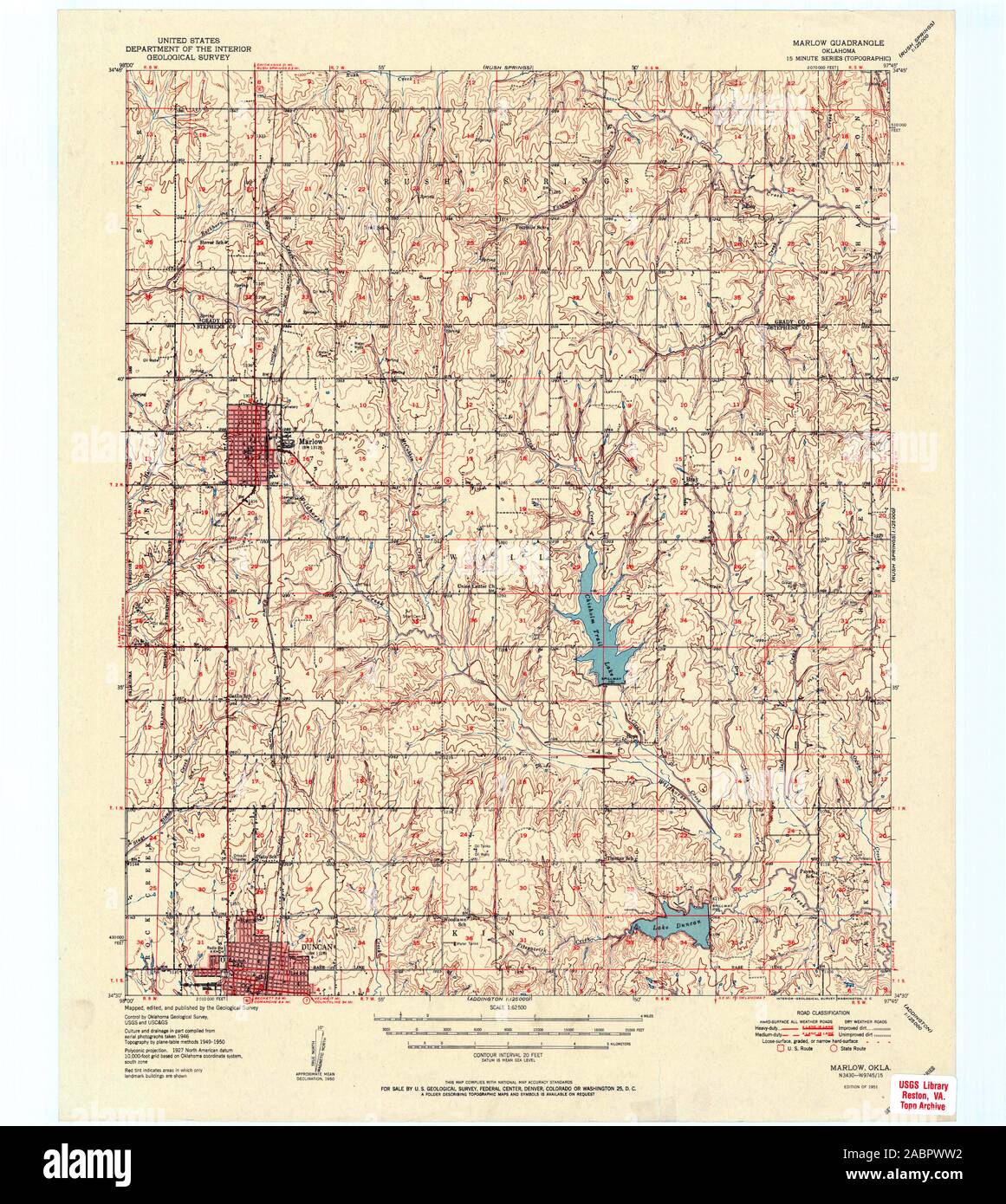 Mappa di marlow oklahoma immagini e fotografie stock ad alta