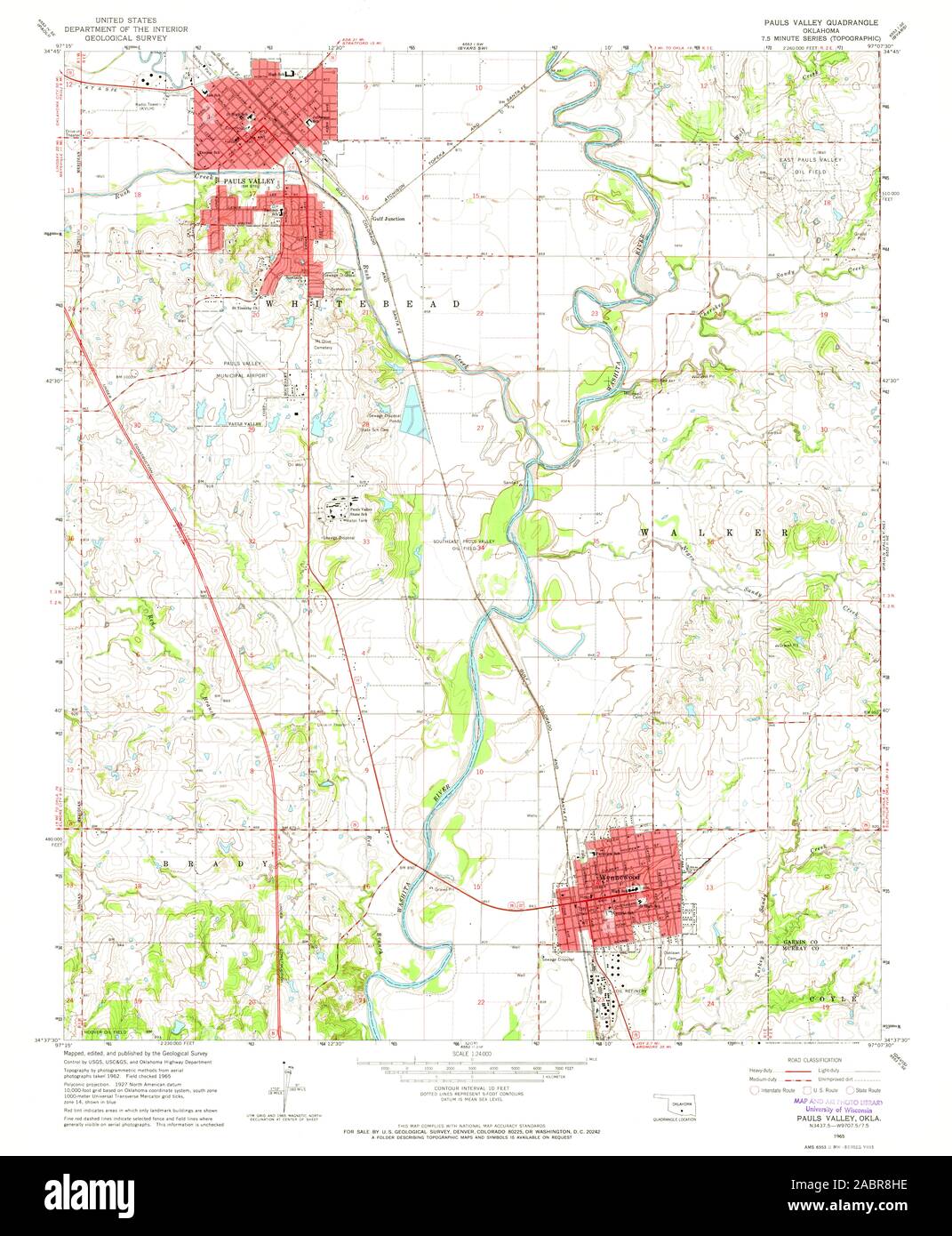 Mappa dell'oklahoma della valle di pauls immagini e fotografie stock ad