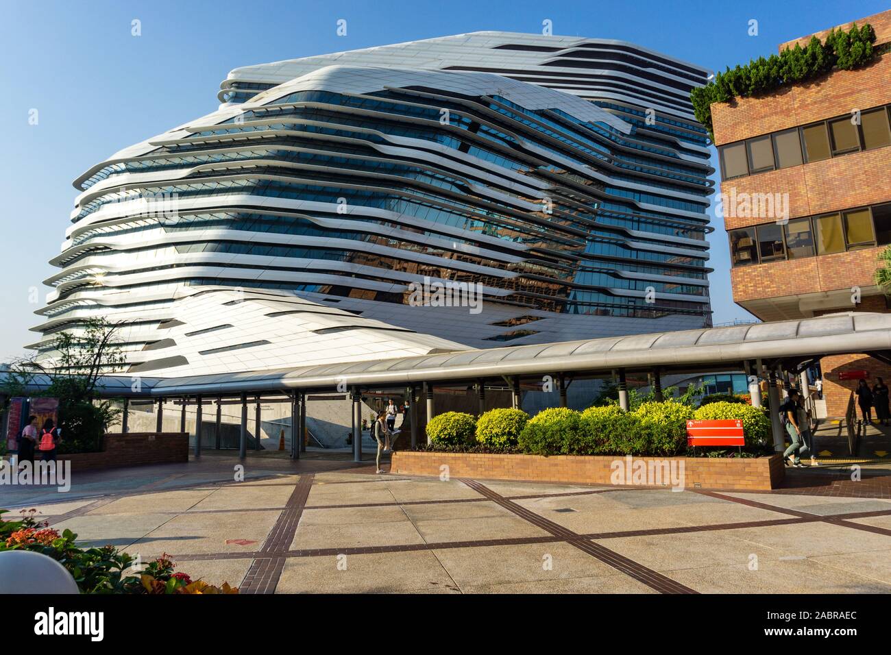Avant-garde architettura geometrica di Hong Kong Foto Stock