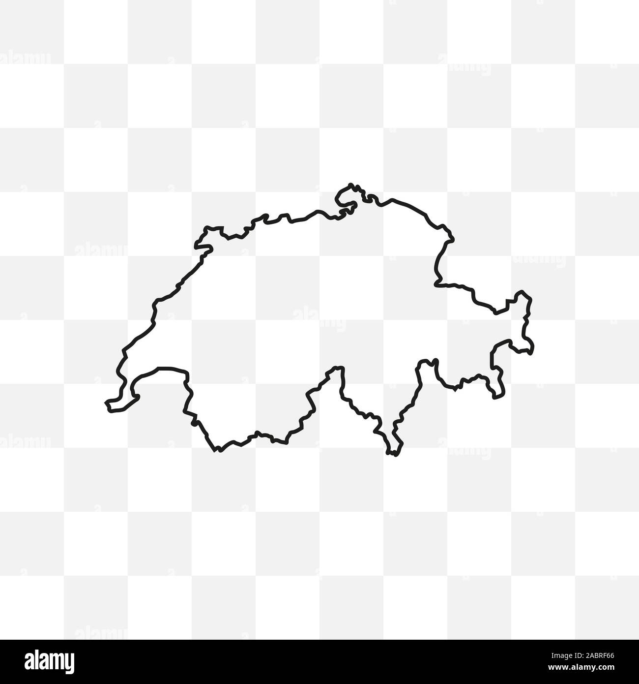 Cartina della Svizzera su sfondo trasparente. Illustrazione Vettoriale. Illustrazione Vettoriale