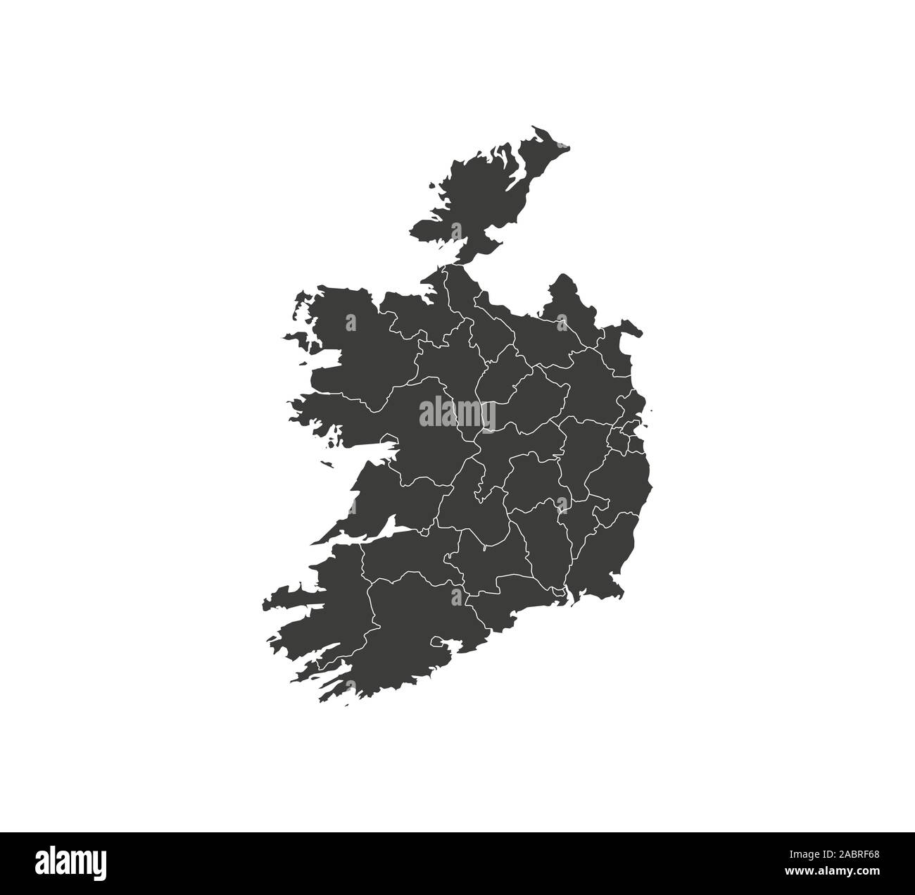 Mappa di Irlanda su sfondo bianco. Illustrazione Vettoriale. Illustrazione Vettoriale