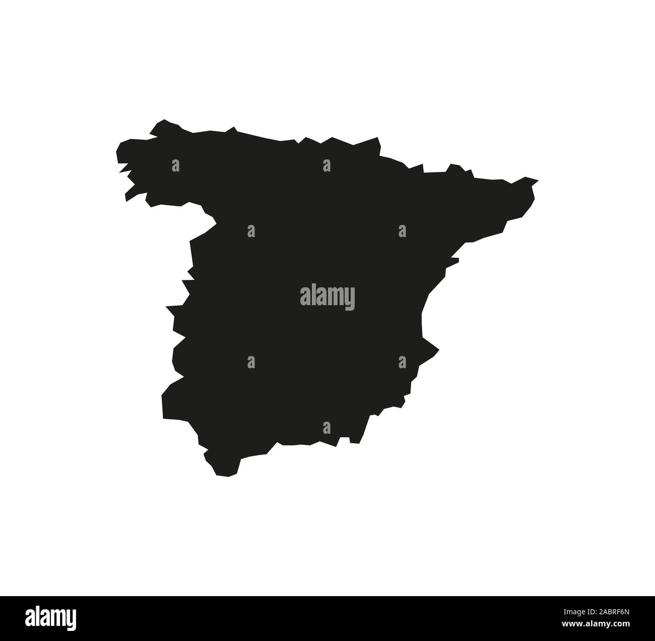 Spagna mappa su sfondo bianco. Illustrazione Vettoriale. Illustrazione Vettoriale