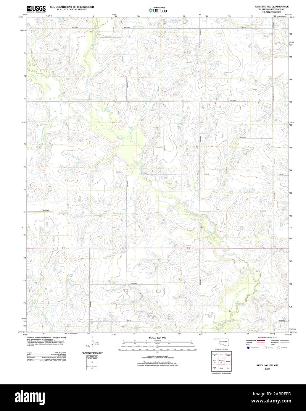 Mappa del ringling oklahoma immagini e fotografie stock ad alta