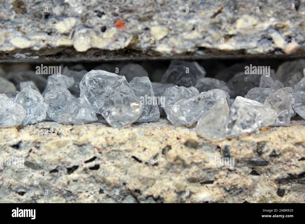 Disegni di diamanti in pietra, quasi come in realtà Foto Stock