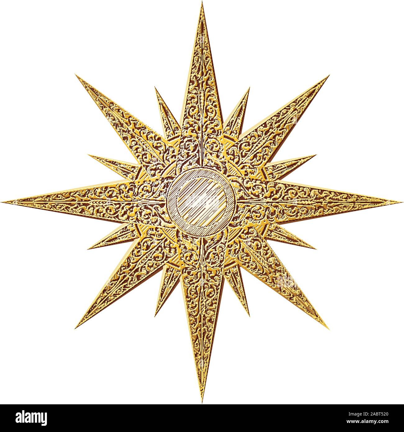 Golden Star illustrazione astratta Illustrazione Vettoriale