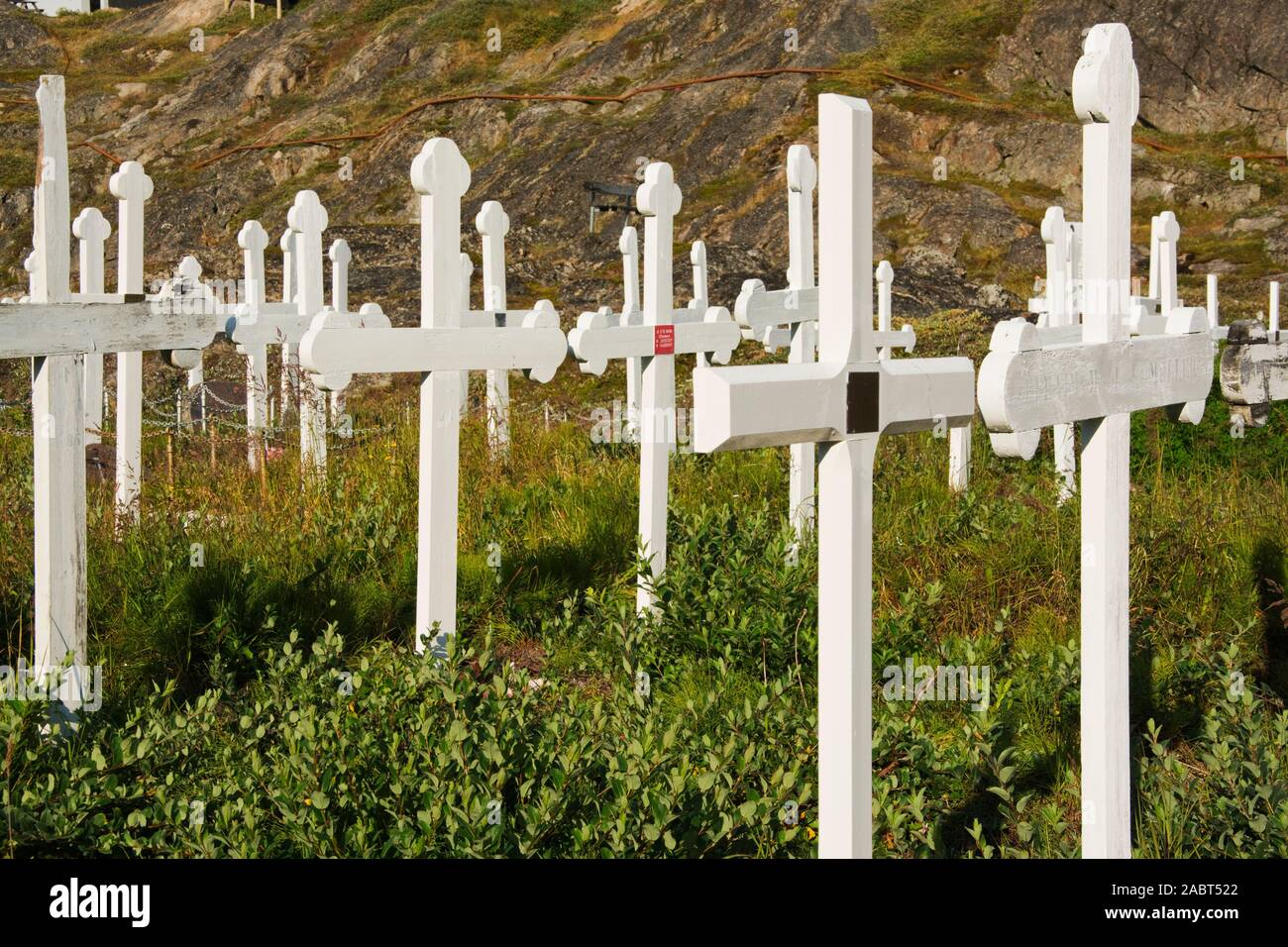 L'Europa, a sud-ovest della Groenlandia, Maniitsoq , il cimitero Foto Stock