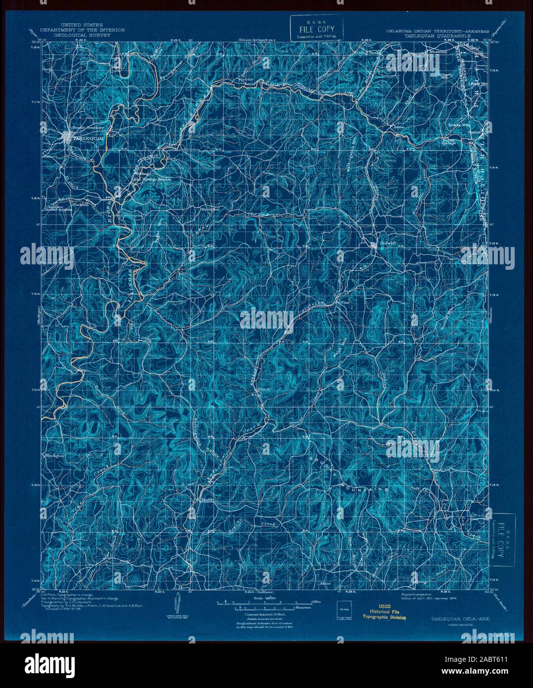 Mapa de tahlequah oklahoma immagini e fotografie stock ad alta