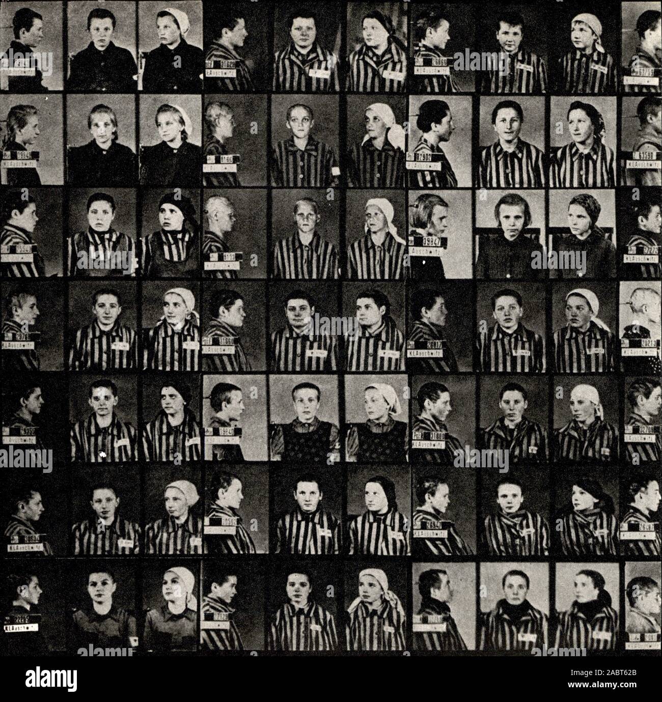 Fotografie di bersagli di genocidio in Aushwitz-birkenau Foto Stock