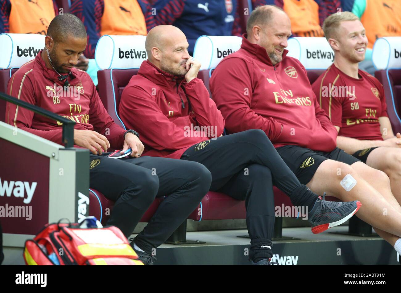 Londra, Regno Unito. 24 Ago, 2018. Freddie Ljungberg pullman di Arsenal U23s durante la Premier League 2 match tra il West Ham United sotto 23s e Arsenal sotto 23s a Londra stadium, Londra, Inghilterra il 24 agosto 2018. Credit: Azione Foto Sport/Alamy Live News Foto Stock