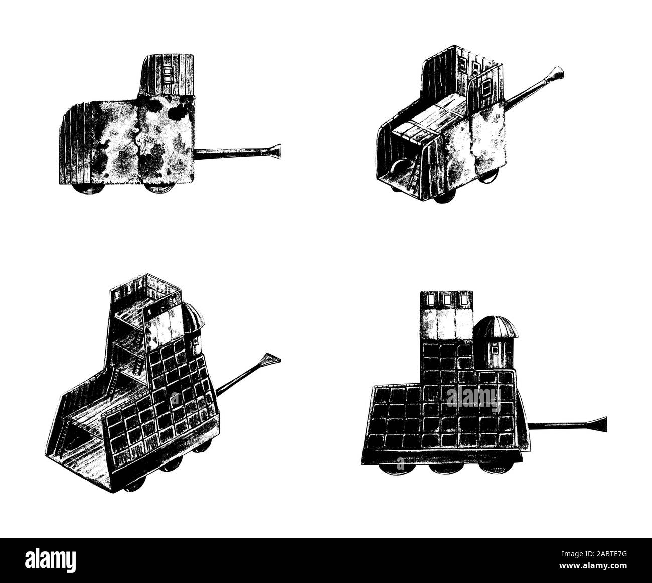 Ariete illustrazione. Modello di un antico warmachine. Foto Stock