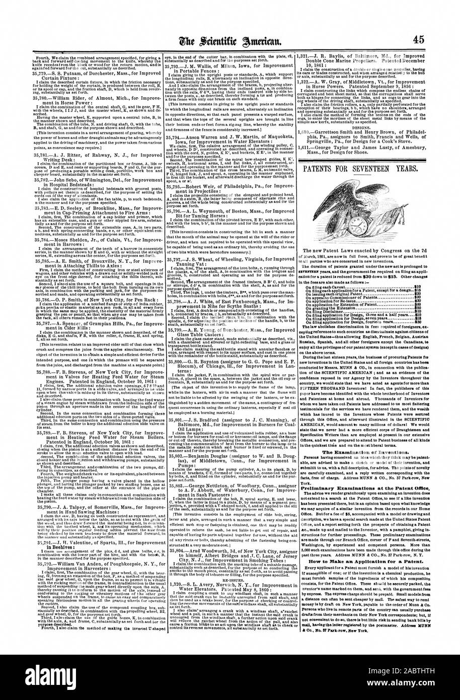 Come fare una domanda per un brevetto. una distanza spesso può essere più conveniente inviato tramite posta. Il modo più sicuro per insufficienza renale è denaro dal progetto sul New York pagabile alla fine di Munn è Co. Persone che vivono in zone remote del paese di solito possono acquistare le bozze da loro rivenditori sul loro New York corrispondenti; ma se non è conveniente fare s esiste ma poco rischio nella banca di invio fatture da parte, Scientific American, 1862-07-19 Foto Stock