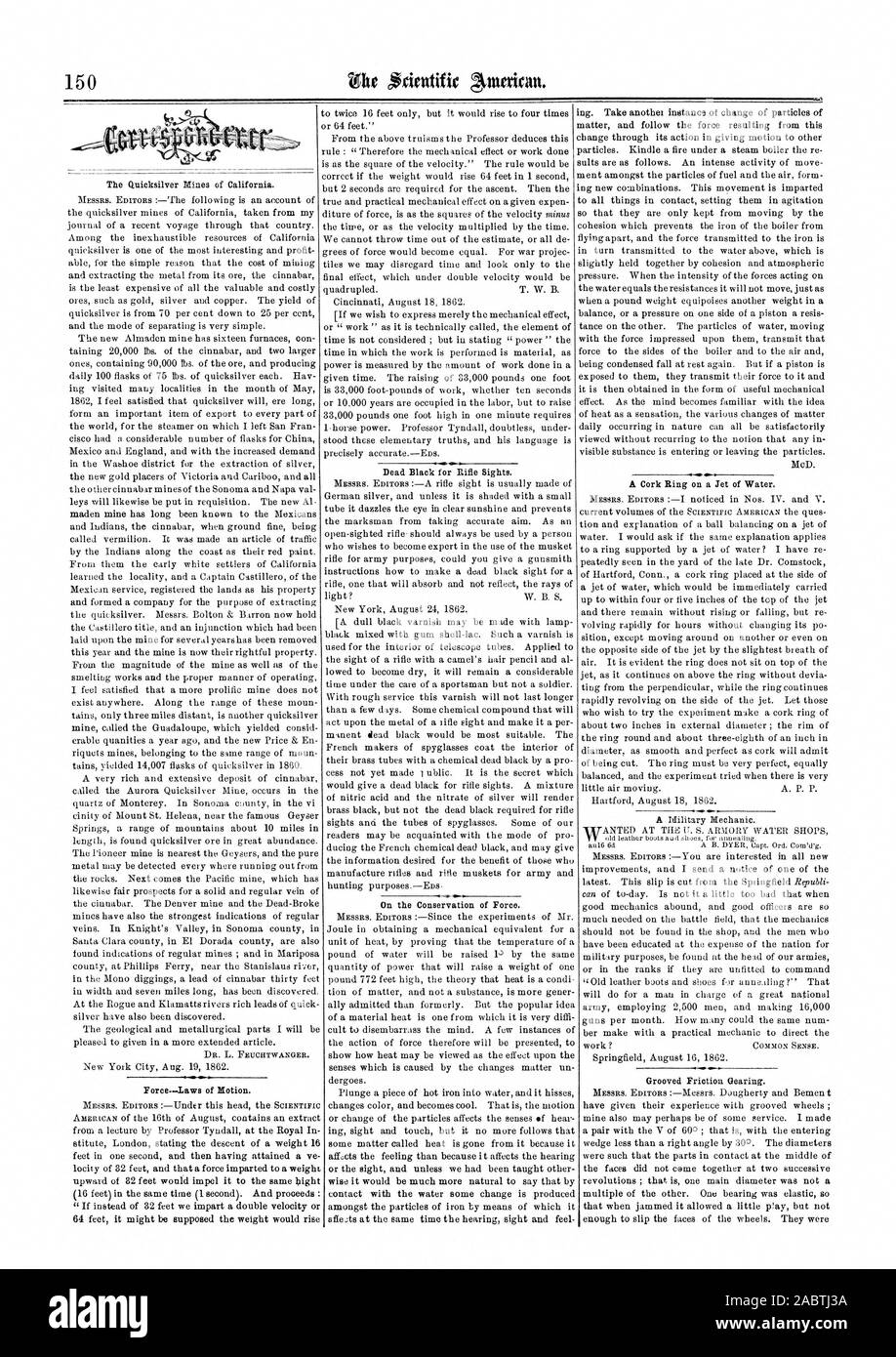 Scientific American, 1862-09-06 Foto Stock