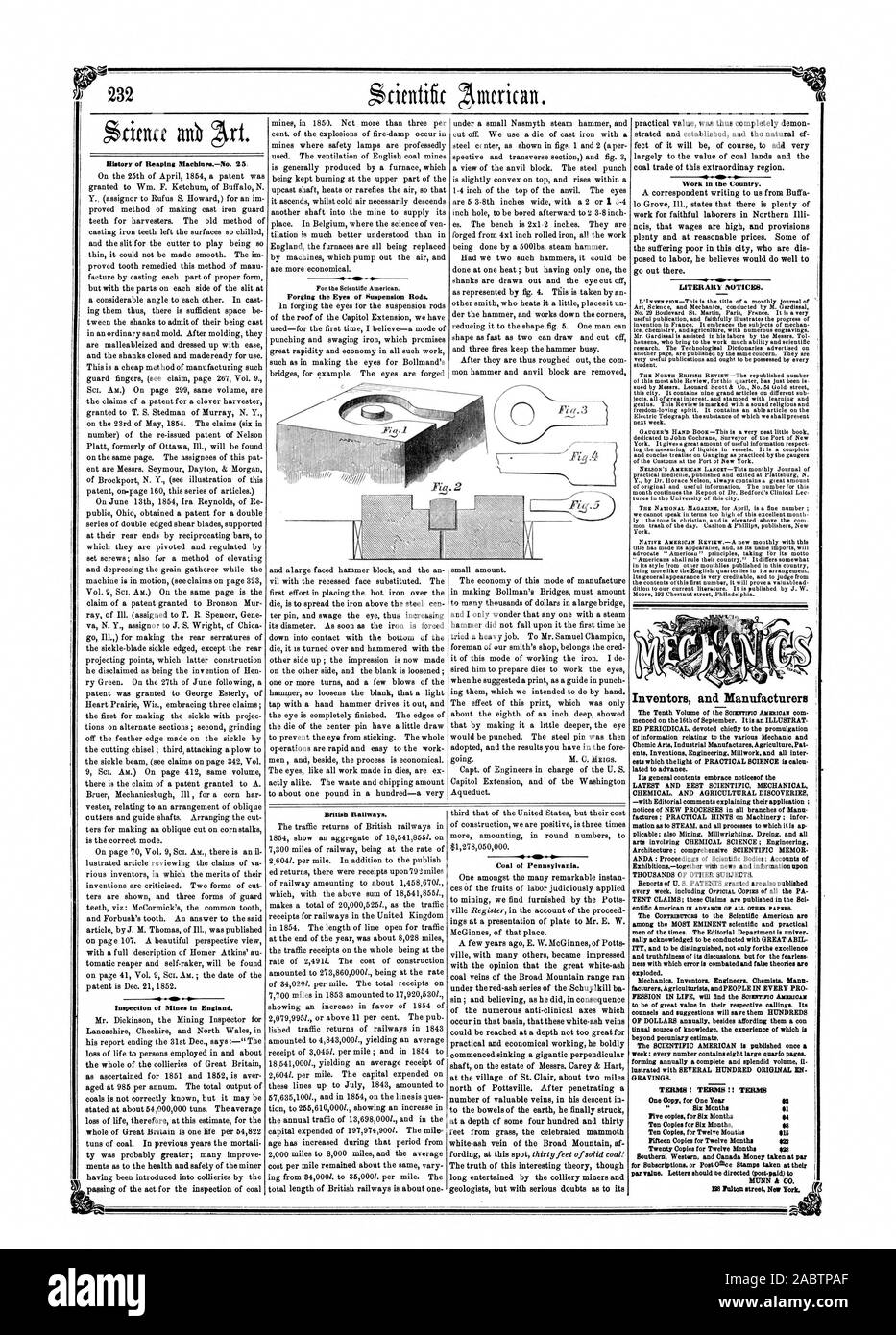 La storia di mietere MaehinesNo. 25 Ispezione delle miniere in Inghilterra. Ferrovie britanniche. Il carbone di Pennsylvania. Lavorare nel paese. Avvisi letteraria. Gli inventori e i costruttori ed periodico dedicato principalmente alla promulgazione di informazioni relative alle varie meccanico e ents invenzioni di ingegneria e millwork tutti inter ests che la luce della scienza pratica è calcu. affini di anticipo. Il suo contenuto generale abbracciare noticesof LE MIGLIORI E PIÙ RECENTI MECCANICA SCIENTIFICA. Chimica e agricolo di scoperte - con commenti editoriali che spiegano la loro applicazione ; avvisi di nuovi processi di lavorazione Foto Stock