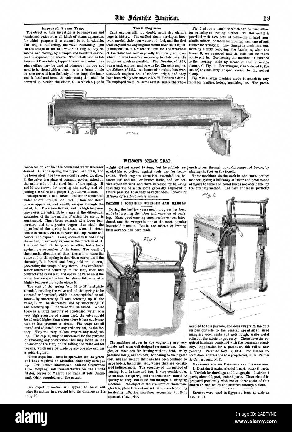 Migliorata trappola per vapore. I motori del serbatoio. Il Wilson's trappola per vapore., Scientific American, 1866-01-07 Foto Stock