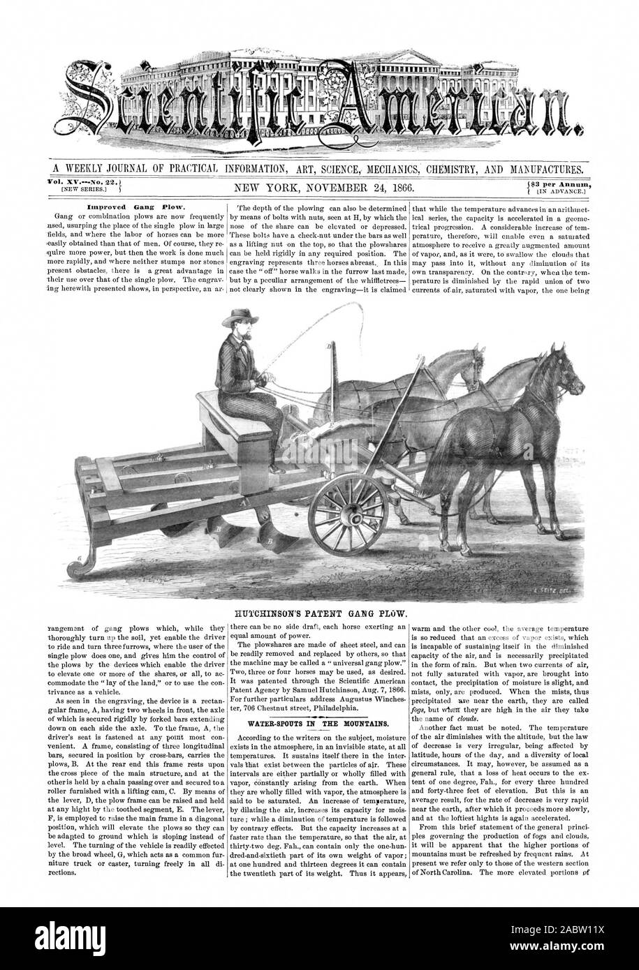 Acqua-beccucci in montagna., Scientific American, 1866-11-24 Foto Stock