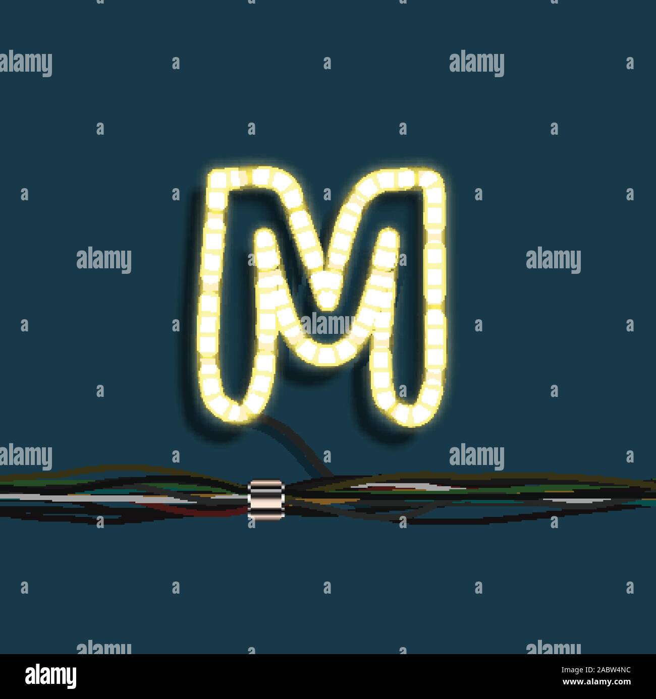 Il Neon garland lettera, vettore Illustrazione Vettoriale