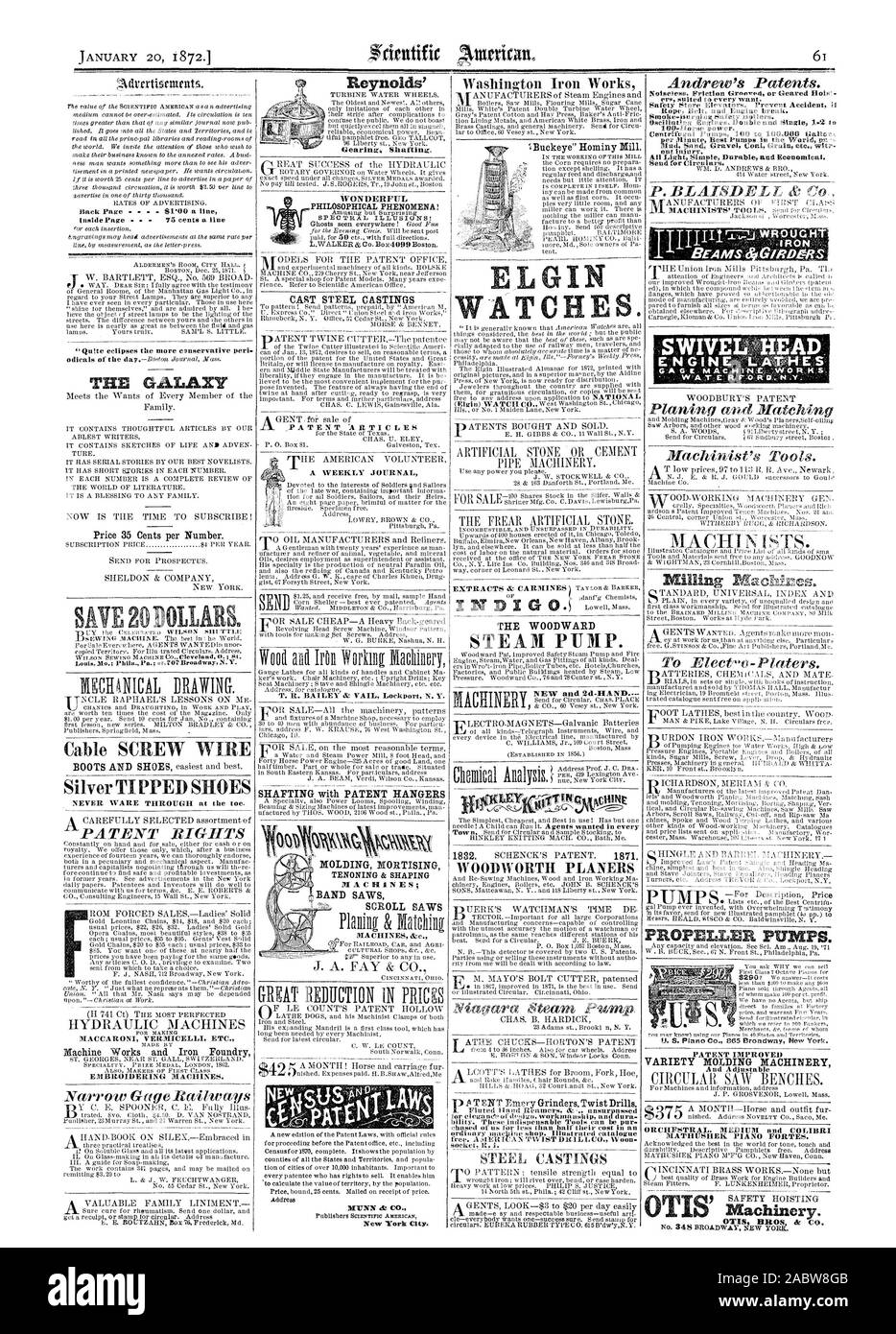 Isnenowenn. Reynolds di rotismo di scopare. Il Gil.L.A.XY vite cavo di filo di argento scarpe a punta di pompa a vapore. ntl NCHINt S WIVE il motore torni pompe ad elica. Meraviglioso fenomeni filosofica! PPM, Scientific American, 1872-01-20 Foto Stock