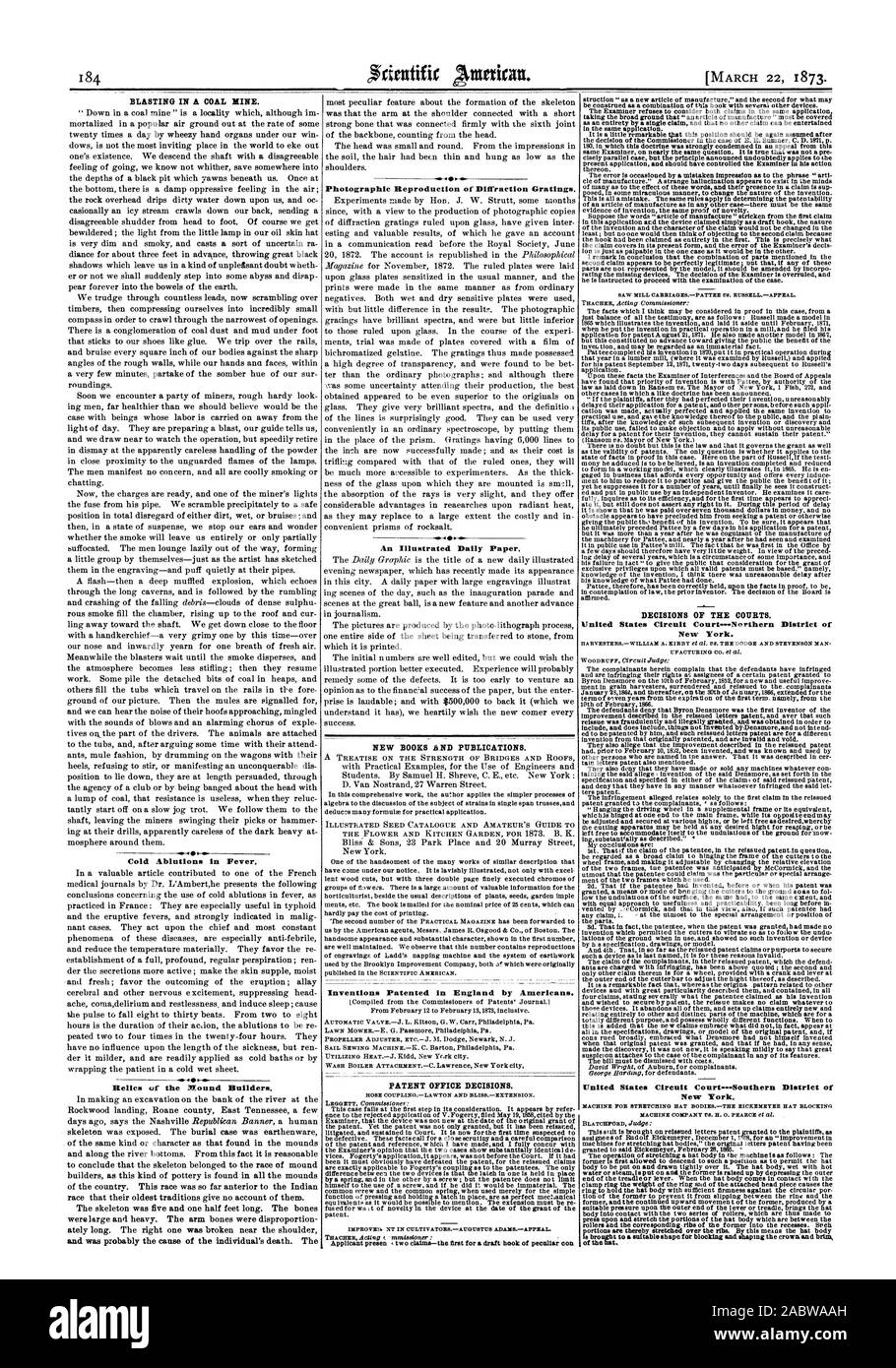 La sabbiatura in una miniera di carbone. Abluzioni fredde in febbre. Le reliquie dei costruttori legato. -.0-4 riproduzione fotografica di reticoli di diffrazione. Un illustrata la carta giornaliera. Nuovi libri e pubblicazioni. Invenzioni brevettate in Inghilterra dagli americani. L'Ufficio Brevetti decisioni. Accoppiamento per tubo flessibile.-LAWTON e beatitudine.-ESTENSIONE. IMPROVIM. NT IN coltivatori.-AUGUSTO ADAMS.-RICORSO. Le decisioni dei tribunali. Stati Uniti CourtNorthern circuito del Distretto di New York. Stati Uniti CourtSouthern circuito del Distretto di New York. Macchina per lo stretching HAT CORPI.-L'EICKICHEYER HAT le porzioni di bloccaggio sono in tal modo teso Foto Stock