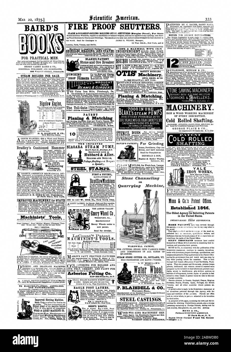 Tutti e hanno un grande stock di S fine per un catalogo agenti t voluto. arredate. Business pleasantand onore scheda su cui inviare il tuo indirizzo FM. REED Ern ST NEW YORK. Una settimana di aria maschio r emale agenti. Nelle loro località. Non costa nulla da provare se. Particula s libero. P. 0. VICKERY & CO. Augusta Me YALE New Haven Comm., Scientific American, 1875-05-22 Foto Stock