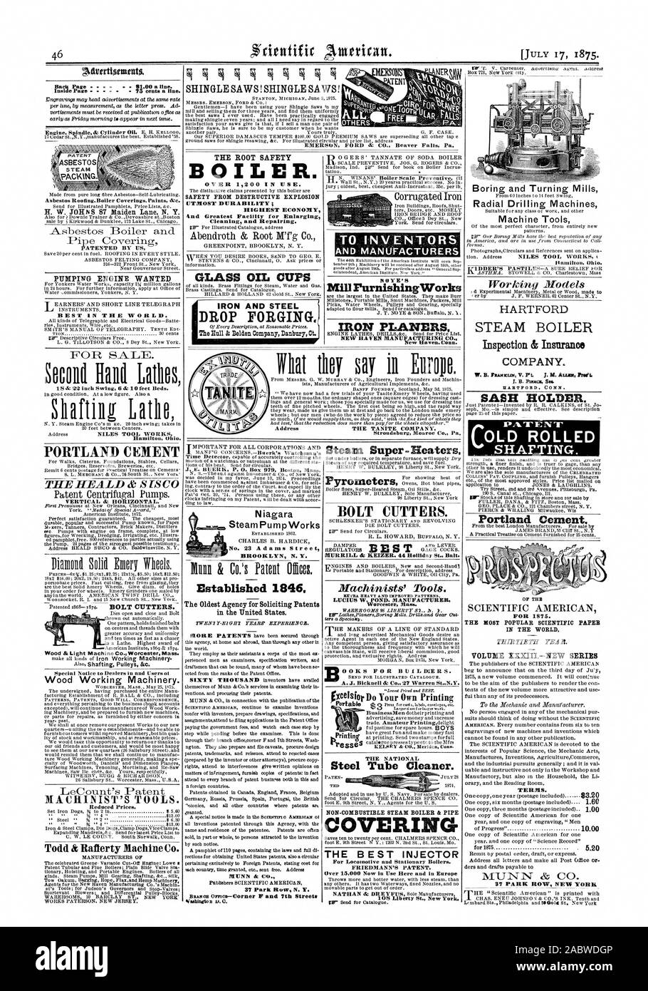 Seghe a SHINGLE! Seghe a SHINGLE! MA.CIIINIS71 'S strumenti. Prezzi ridotti. Todd & Rafferty Machine Co. J. E. BUERK P. 0. Box 979 Boston Massachusetts Pompa a vapore funziona n. 23 Adams Street BROOKLYN N. Y. stabilito 1846. La più antica Agenzia per sollecitare i brevetti negli Stati Uniti. 37 Park Row N. Y. AL E I PRODUTTORI DELLA NOTA PurnishingWorks mulino ferro PIALLE NEW HAVEN ANELLO DIANUFACTX CO. VOLUME XXXIII.-NUOVA SERIE TERMINI. Verticale e orizzontale. Avviso speciale per i rivenditori e gli utilizzatori ot lavorazione legno Macchinari. Il cemento Portland Hamilton Ohio. "Ad pagina indietro all'interno della pagina - .00 una linea. 75 centesimi di una linea Foto Stock