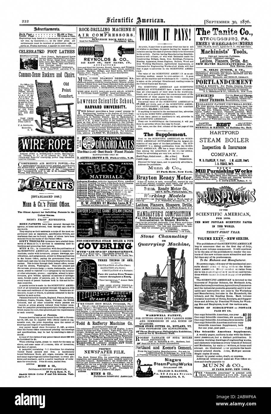 La più antica Agenzia per sollecitare i brevetti negli Stati Uniti. Le copie dei brevetti. MUNN & CO. Compressori Aria REYNOLDS & CO. L'Università di Harvard. GENUINE H. W. JOHNS 87 Maiden LaneN.Y. Di materiale non combustibile. La caldaia a vapore e copertura del tubo MUNN & CO. Quali PR VOLUME SERIE XXXVNEW Il Scientific American Supplement. 37 PARK ROW NEW YORK. Tre cose in uno. Il supplemento. Brayton pronto motore. Per la rimozione di un nd PreyentiOn di incrostazione in caldaie a vapore. O BREVETTO WARDWELL vapore fresa pietra CO. RUTLAND VT Niagara PumpWorks vapore Il Tanite Co. STROUDSBURC PA. Mole smeriglio & GRINDERS macchinisti Foto Stock
