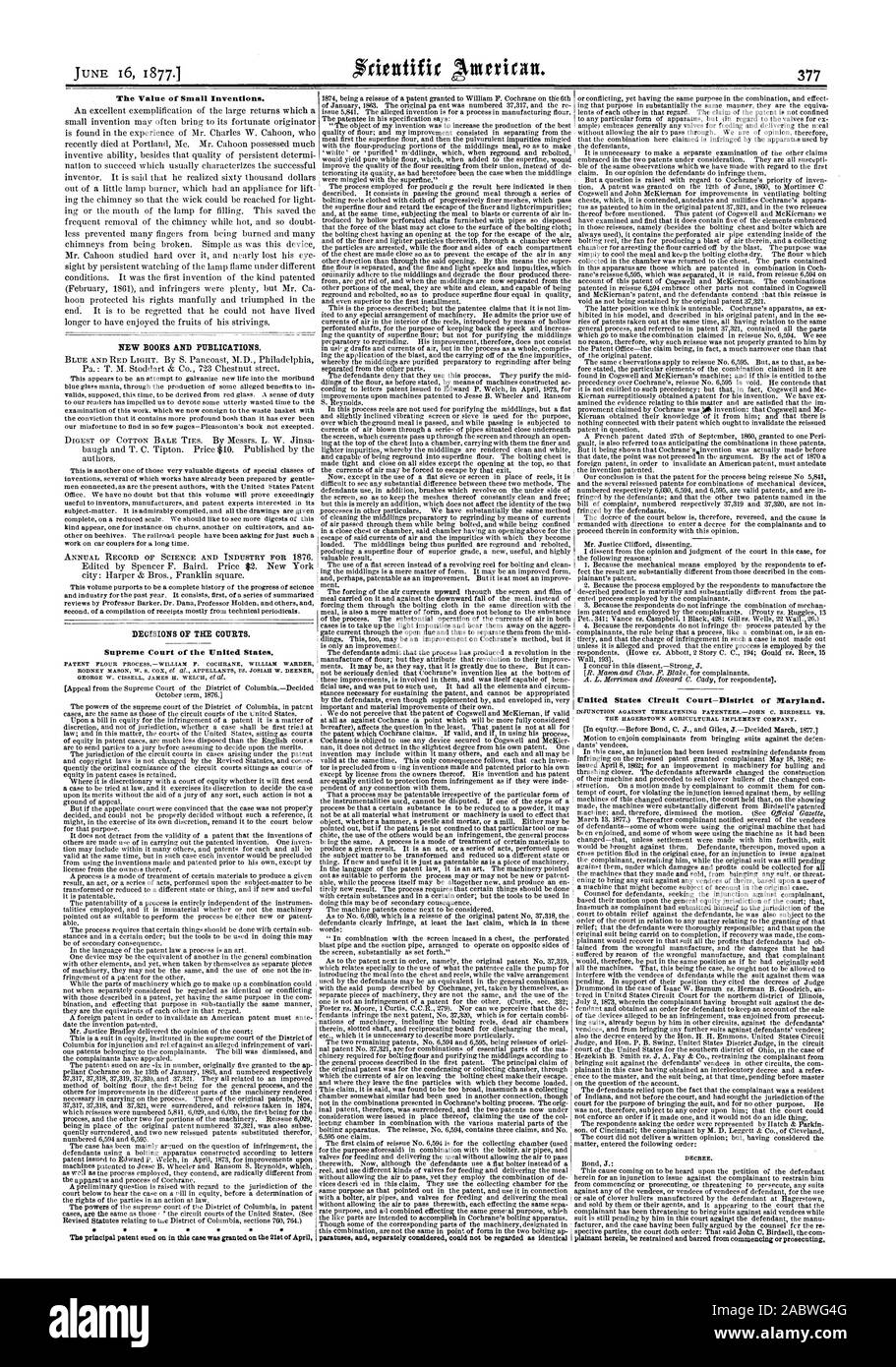 Il valore di piccole invenzioni. Nuovi libri e pubblicazioni. Questo sembra essere un tentativo di galvanizzare nuova vita al moribondo vetro blu mania attraverso la produzione di alcuni presunti vantaggi al valido suppone questa volta di essere derivate da vetro rosso. Un senso del dovere ai nostri lettori ci ha spinti a dedicare un po' di tutto il tempo sprecato per l'esame di questo lavoro che noi ora consegnare al cestino dei rifiuti con la convinzione che essa contiene più profonda bosh di quanto non sia mai stata la nostra disgrazia per trovare in così poche pagine-Pleasonton il libro non esentate. Questo è un altro di quei molto Foto Stock