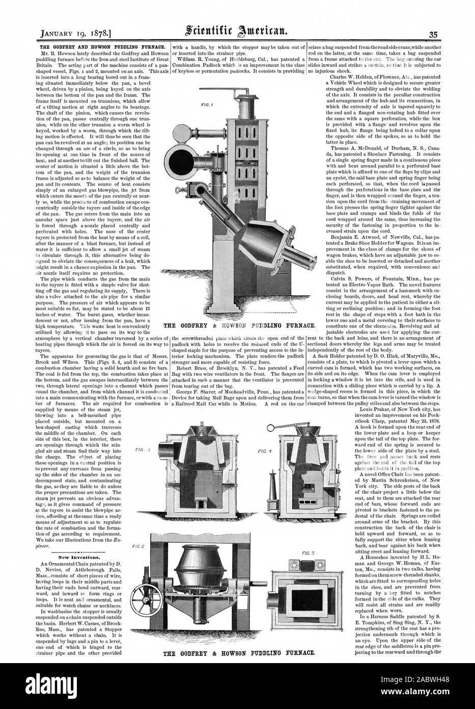 La GODFREY E HOWSON copertura forno. Le nuove invenzioni. La GODFREY & HOWSON copertura forno. Io SE IL GODFREY & HOWSON COPERTURA FORNO., Scientific American, 1878-01-19 Foto Stock