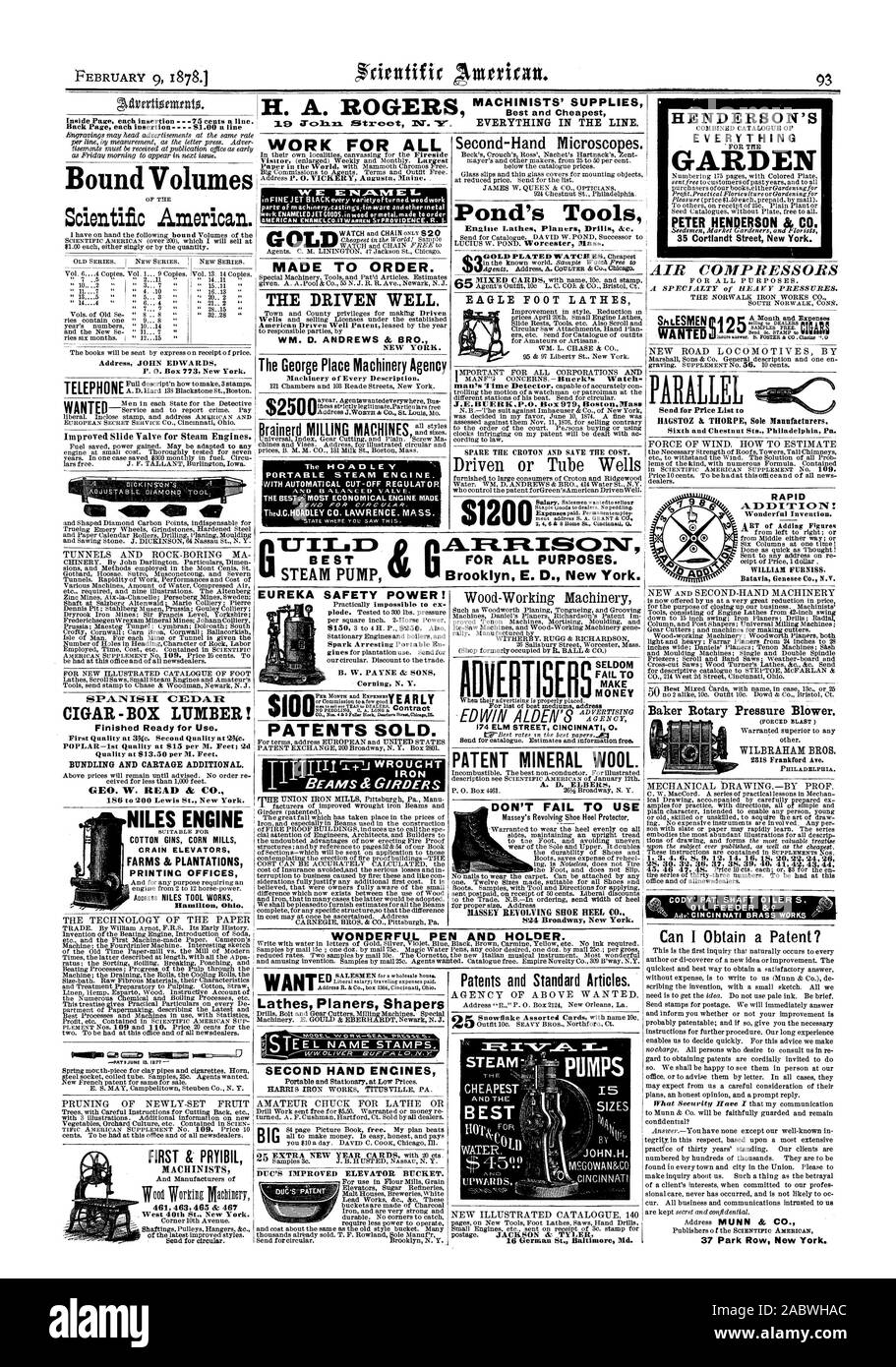 Brevetti e articoli standard. Agenzia di Sopra ha voluto. JOHN.H. UPWAR D S NUOVO CATALOGO illustrato 140 16 tedesco san Baltimore Md. compressori aria ShLESMENe425-agptErtarci nuova strada di locomotori da Sesto e castagno Stn. Philadelphia Pa. forza del vento. Come stimare la rapida aggiunta! Invenzione meravigliosa. WILLIAM MINNS. Batavia Genesee Co. N.V. Meccanica DRAWINGBY PROF. 1 3 4 6 8 9 9 12 14 16 18 20 22 24 26 Posso ottenere un brevetto? DUC migliorata del cucchiaio elevatore. Inserzionista brevetto di lana minerale. A. 1). ELBERS FAIL T DENARO BIG MIGLIORI PER TUTTI GLI SCOPI. La tecnologia della carta HENDERSON È TUTTO Foto Stock