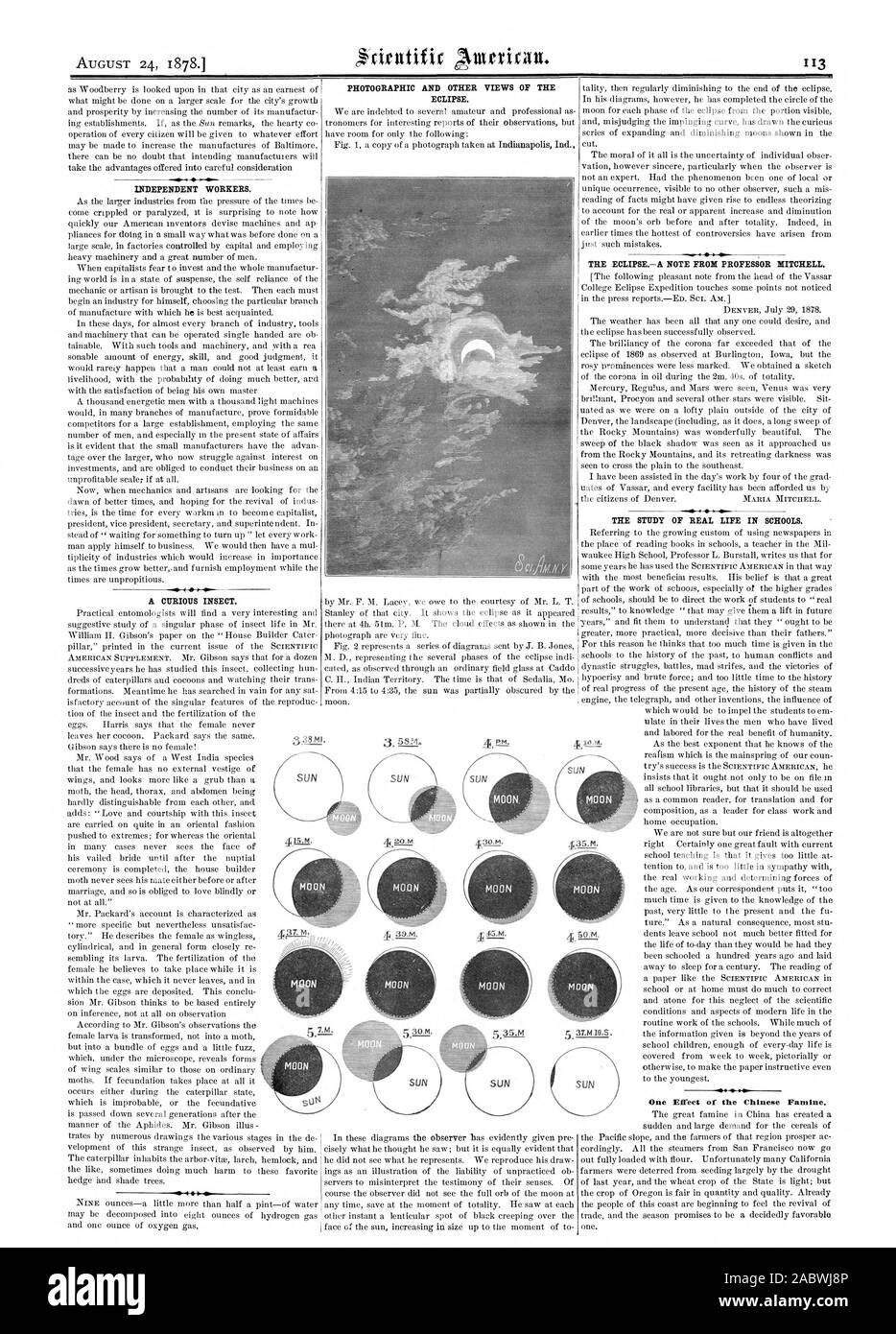 Uno degli effetti della carestia cinese., Scientific American, 1878-08-24 Foto Stock