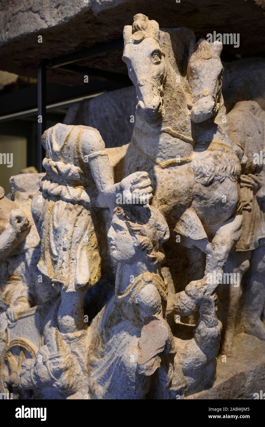 Perugia. L'Italia. Etrusca urna cineraria dalla Cacni tomba di famiglia nei pressi di Perugia , il Museo Archeologico Nazionale dell'Umbria (MANU - Archaeologi nazionale Foto Stock