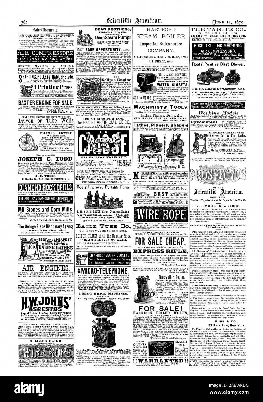 CLAYTON VAPORE OPERE DELLA POMPA MOTORE BAXTER IN VENDITA. 67 Park Place N. Y. COLUMBIA BICICLETTA. Facile da imparare a cavalcare. Il papa MFG. CO. JOSEPH C. Todd J. C. TODD incendio limitato assicurazione esclusivamente. JULIEN LE CESNE Segretario residente T. J. TEMPLE Manager per il Medio membri radici" migliorata Portable Forge EACILE TUBE CO. 5MICRO-TELEFONO CINCINNATI MICRO- TELEPIIIINE leO Elm Street Cincinnati in Ohio. GREGG macchine di tipo Brik. NEW HAVEN Manufacturing Co. New Haven, Connecticut. Piallatrici torni Shapers DOUBLE PITMAN presse. In Vendita A BUON MERCATO FUCILE EXPRESS IN VENDITA! HARRISON CALDARERIE Philadelphia. Retail SJ per libbra Foto Stock