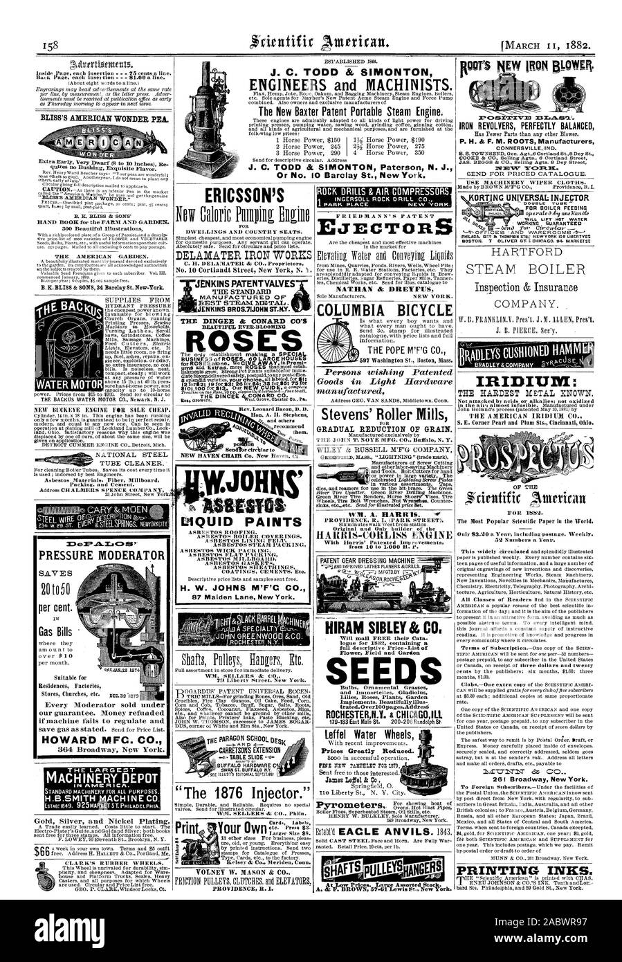 Il 1876 Iniettore.' WM. I VENDITORI & CO. Phila prezzi notevolmente ridotti. James Leffel & C HIRAM SIBLEY & CO. EE e Emnortelles Gladiolus Gigli piante di Rose Garden implementa Beautifullyillus quotato.Oltre100pages.L'indirizzo6 ROCHESTERN.Y. & CHICAGILL Stevens' mulini a rulli per la graduale riduzione dei grani. JOHN T. NOYE MFG. CO. Buffal N.Y. W1. A. HARRIS. Signor provvidenza R. I. (PARK STREET) originale e unica artefice del HARIIIS-COHLISS motore da 10 a 1000 H. P. J. C. TODD & SIMONTON ingegneri e macchinisti. Il nuovo brevetto Baxter Portable motore di vapore. O NO. 10 Barclay San New York., scientifica Foto Stock