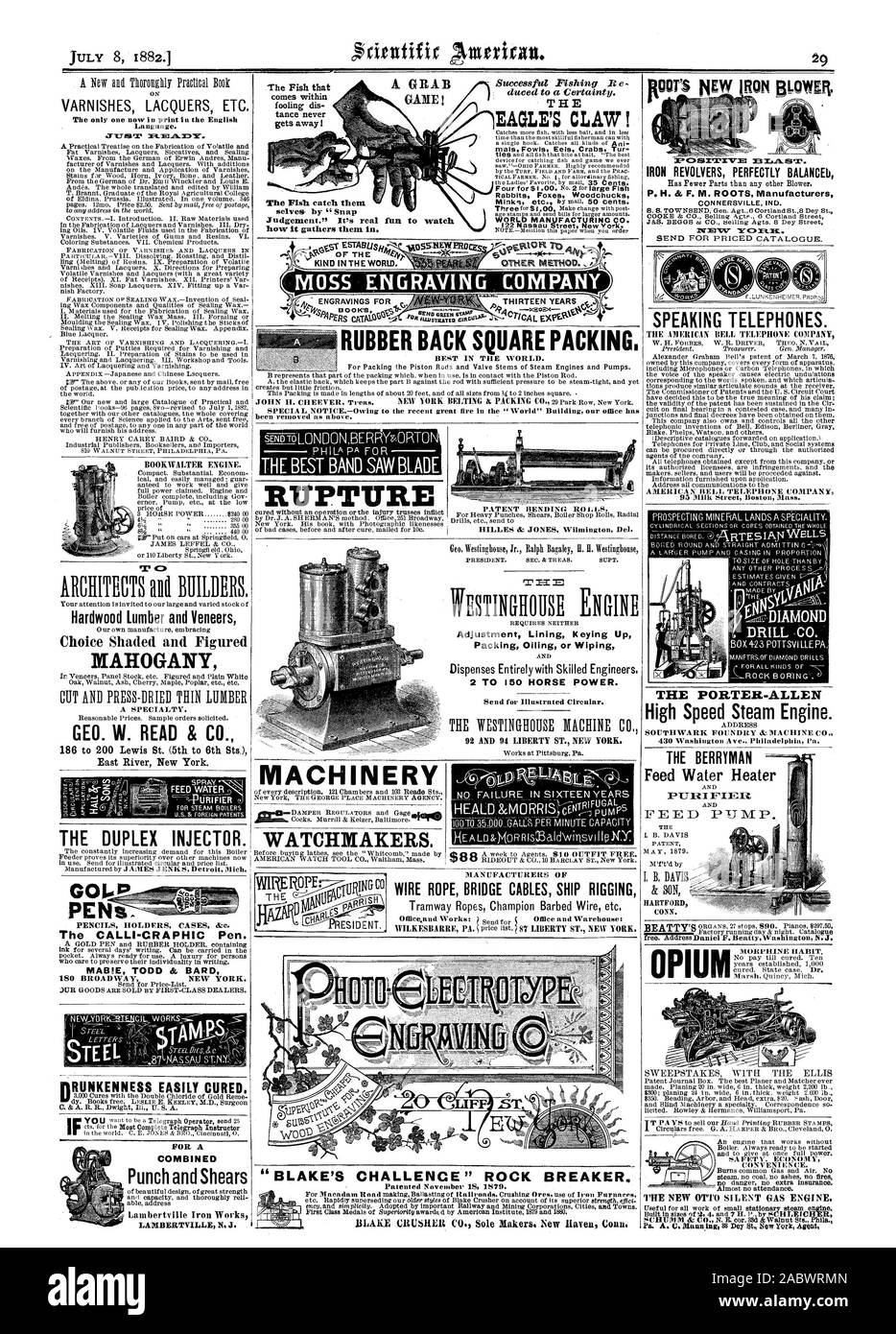 Il solo ora in stampa in lingua inglese. Legname di legno duro e impiallacciature mogano una specialità. 186 a 200 Lewis San (dalla 5a alla 6a) Sts East River New York. Matite titolari casi &e. Le calli-CRAPHIC penna. MABIE TODD & BARD 180 BROADWAY NEW YORK. Per un combinato il punzone e la cesoia LAMBERTVILLE N. J. Il pesce che la cattura di pesci stessi da 'Snap giudizio." è davvero divertente da guardare come li raccoglie in. Il Malles Uccelli di anguille granchi Tur conigli roses marmotte nordamericane visoni ecc da mail. 50 centesimi. Mondo MANAJFACTliRINO CO. Fonderia di Southwark & MACHINE CO. Penne. 29 LDIAMOND TRAPANARE CO. P. H. & F. NI Foto Stock