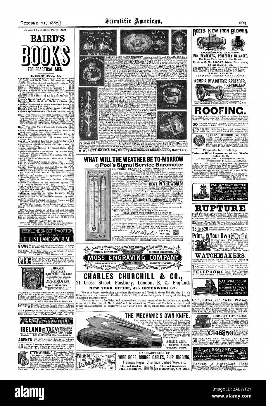 Pialle una specialità di un commercio facilmente appreso ; spese poco per avviare e paga bene il Electro-Plater guida. un manuale di istruzione dell'arte di oro e argento placcatura di nichel. inviato gratuitamente per due francobolli. Cominceremo a persone nel business e il vestito FREW% LOWEY & CO. 45 Fulton San New York. co E OTTONE MFG co " un, Scientific American, 1882-10-21 Foto Stock