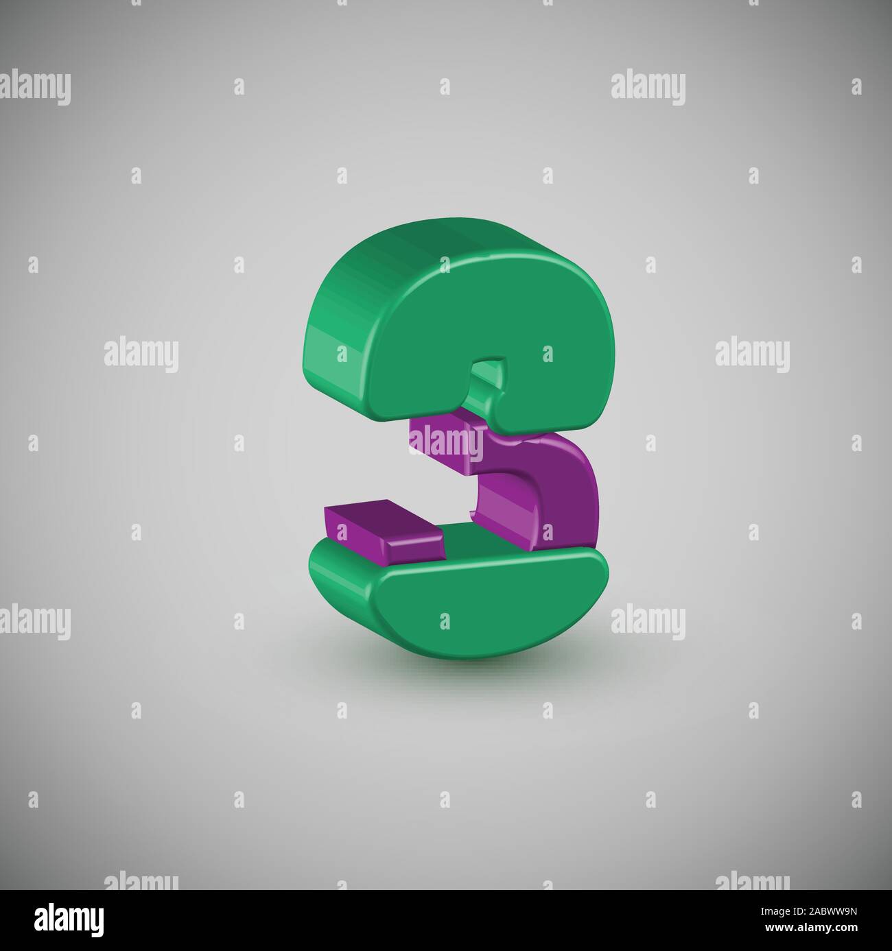 3D dal carattere colorato da una Componete tipograficamente, vettore Illustrazione Vettoriale