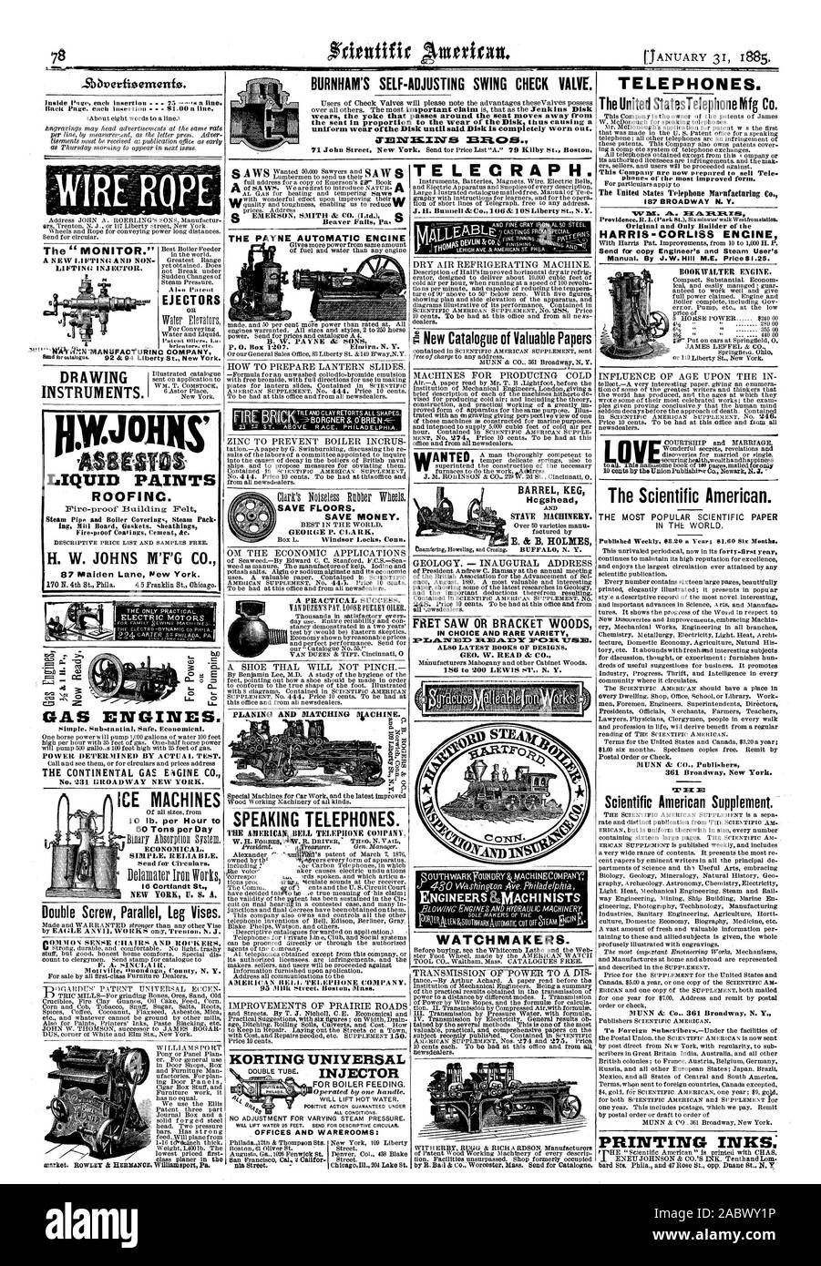 T salva piani. Risparmiare denaro. Uffici e WAREROOMS: TELECRAPH. SOUTHWARKYOUNDky nclytACHINE società; orologiai. H. W. JOHNS M'F'G CO. 87 Maiden Lane Pew York. Vernici Liquide ROOFINC. I MOTORI A GAS. Potenza determinata dal test reale. Vite doppia gamba parallele morse. Mottville nuondaga County N. Y. Le macchine per il ghiaccio 10 libbre per ora t 50 tonnellate al giorno NEW YORK U. S. A. . Parlando dei telefoni. Il AMERICANOIELL azienda telefonica 95 Milk Street. Boston Massachusetts KOFITING UNIVERSALE PER ALIMENTAZIONE CALDAIA. nia Street. Seghetto da traforo o la staffa di boschi nella scelta e varietà rara PXs.A.TiiTED E.E.A.TaY FOE. Morsa. Anche più recenti Foto Stock