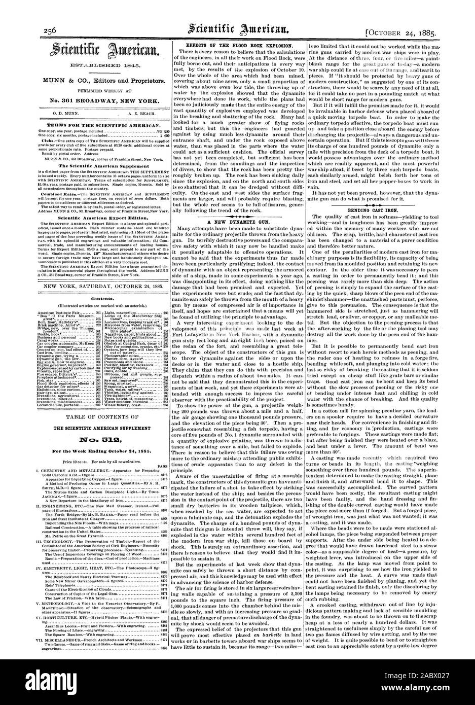 Il Scientific American supplemento per la settimana che termina il 24 ottobre 1885. Pagina 1885-10-24 Foto Stock
